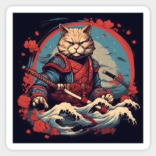 samurai cat Sticker